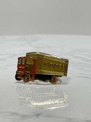 Nabisco Delivery Truck Pin: Gold & Red Enamel - Vintage Collectible Accessory