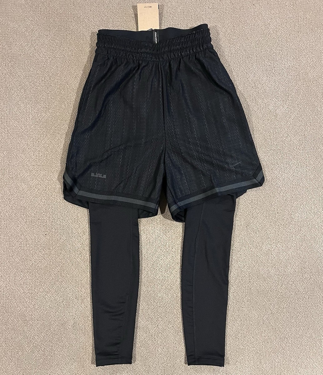 Nike LeBron DNA Mens 3-in-1 Basketball Shorts Nike Pro Tights Size