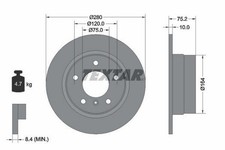 2x TEXTAR PRO Disque de frein Arrière pour BMW Z4 Roadster (E85) Z4 Coupé (E86)