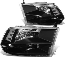 HL-OH-DR09QUA-BK-CL1 Black Housing Headlights Compatible with 10-1