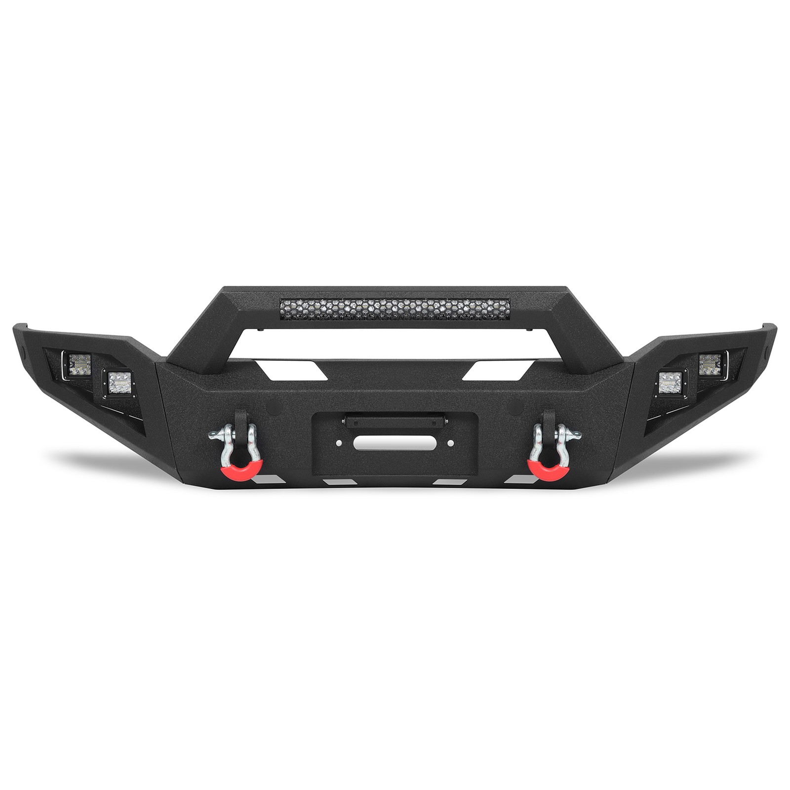 Front Bumper W/ Sensor Hole Winch Plate Lights For 2004-2014 Ford F-150 Assembly