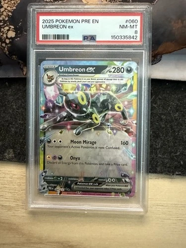 Pokémon Umbreon ex Sv: Prismatic Evolutions 060/131 Holo 280 HP PSA 8
