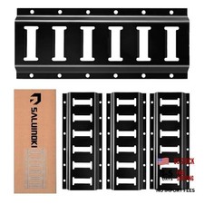 4Pack 1ft E Track Rails Tie Down with Powder-Coated Steel 1FT Black