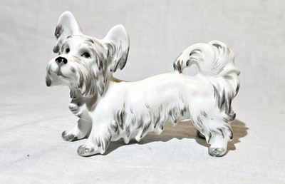 Augarten Wien Skye Terrier Dog Figurine Hand Painted