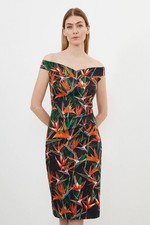 Karen Millen Bodycon Midi Dress UK8 in Multi RRP £199