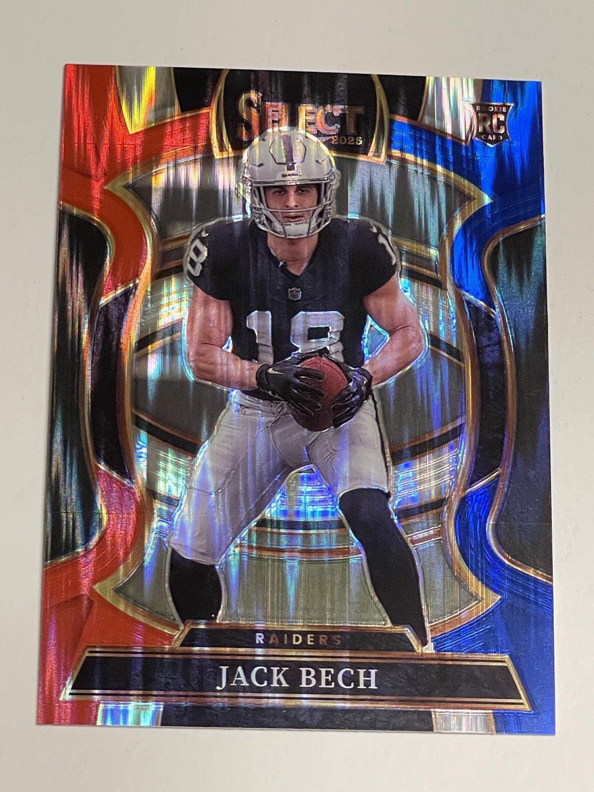 Jack Bech 2025 Panini Select #6 Red and Blue Prizm Shock Las Vegas Raiders