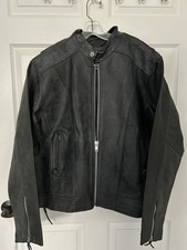 Men's Leather Motorcycle Jacket Size XL New with Tags Genuine Cowhide Heavy