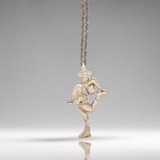 Figure Skating Pendant   925 Silver Sports Charm Necklace for Skaters and Fans