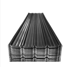 12x Black Galvanized Corrugated Roof Sheets Metal Cladding Panels 129x45cm Roofi