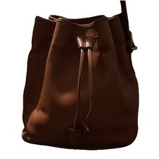 Coach Brown Bucket & Drawstring Bag, Gold Hardware, Buckle Accent, Shoulder Str…