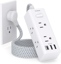 Power Strip Surge Protector - 6 Widely Outlets with 3 USB Ports 1 USB C , 5 Ft