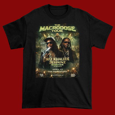 Wiz Khalifa - The Macrodose Tour 2026 Black Cotton Shirt S-5XL