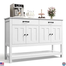 Gizoon 47" Modern Farmhouse Buffet Sideboard Cabinet - Coffee Bar with 2 Drawers