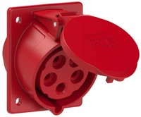 PCE Cee-Anbausteckdose, 32A, 5P, 6H, IP44/IP54 Tt, 80X97Mm, SchräG, Rot (425-6Tt