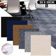 1-40Pcs Tiles Self Adhesive Carpet Floor Tiles Anti-Slide Peel and Stick Mats