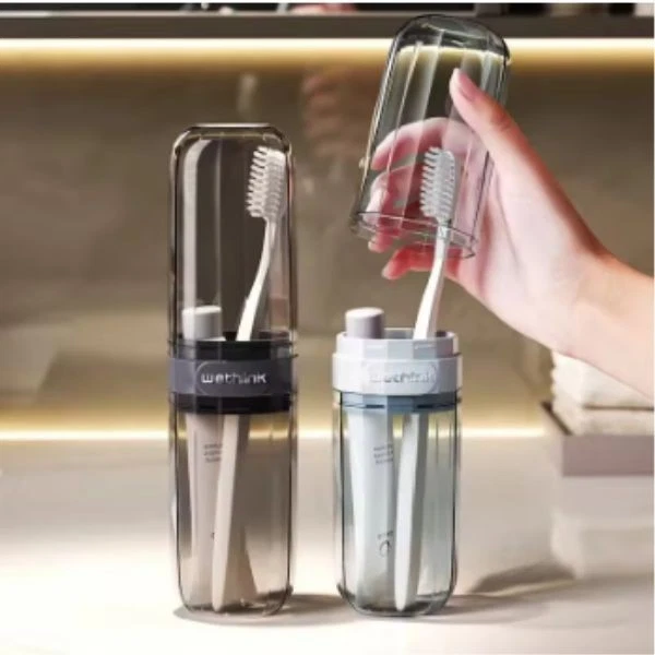 Recipientes de viaje para cepillo de dientes portátil transparente estuche para cepillo de dientes exterior/empresario Foto 3 de 4