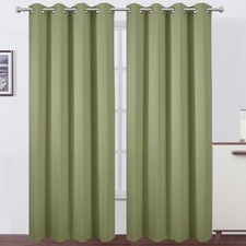 Blackout Curtains 52 x 90 inches Long 52"W x 90"L Pack of 2 Sage Green