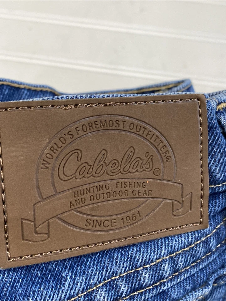 Jeans Cabelas Exterior Para Hombre 38x30 Azul Denim Algodón Calce Relajado Pierna Recta Foto 3 de 4