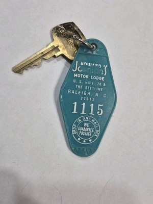VTG Howard Johnsons Motel  Hotel Room Key Fob #1115 Raleigh N. C. Americana 