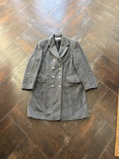 Vtg Albert Nipon Herringbone Wool Mohair Alpaca Tweed Double Breast Coat Mens 40