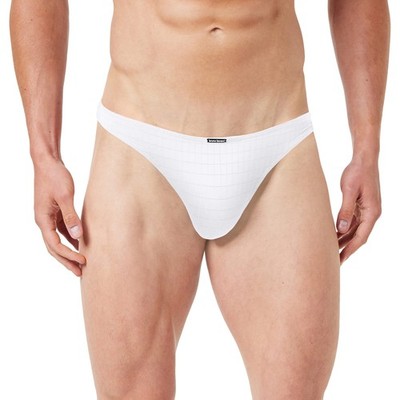 Herren Tanga Bruno Banani Check Line 2.0, Weiß Karo 1612, Größe L