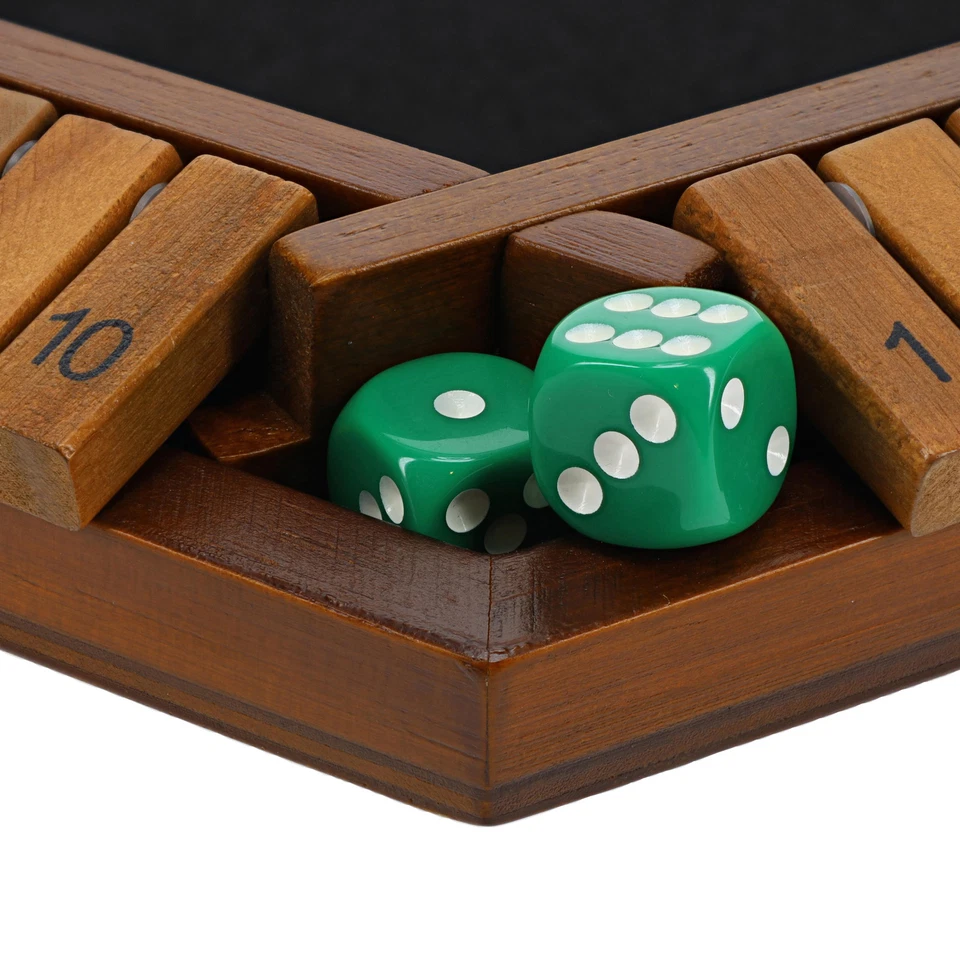 Pacific Shore Games 6 Player Shut The Box Dice Game,Walnut Stained Wood, Large - Image 3 of 4