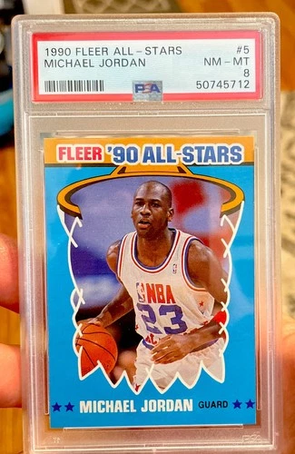 1990 Fleer Basketball All-Star #5 Michael Jordan HOF PSA GRADED NR-MT "8" NBAHOF