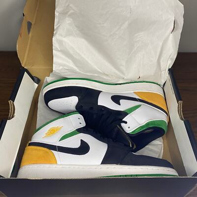 Air Jordan Jordan 1 Mid SE White Laser Orange Lucky Green (GS Nike