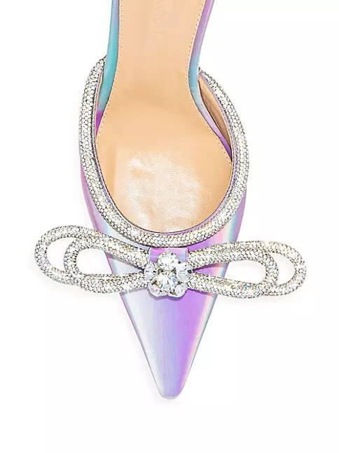 MACH & MACH 65 Double Bow Iridescent Leather Mules 35.5 | eBay 