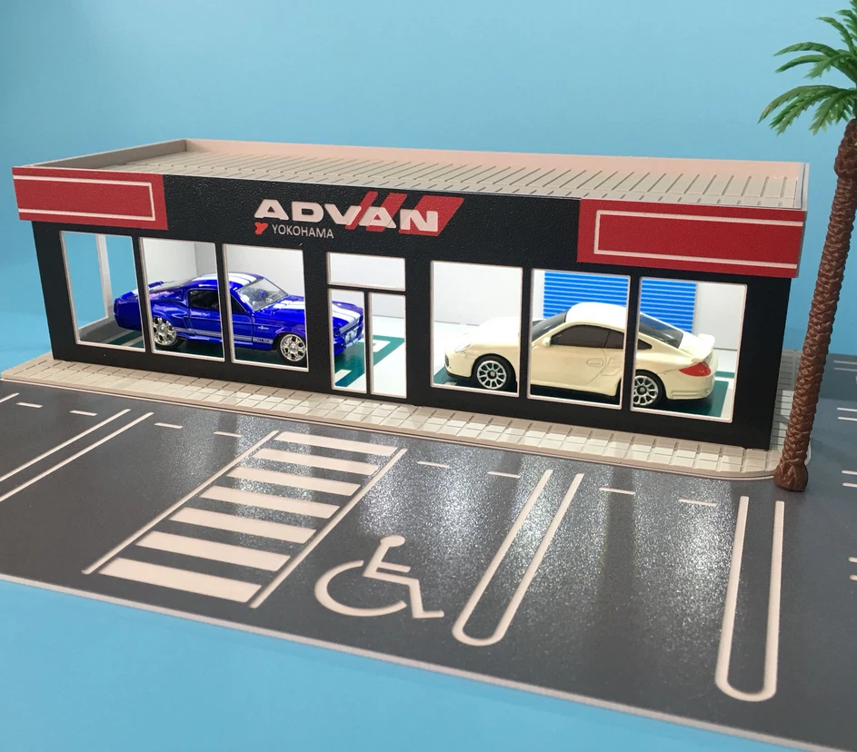1/64 Диорама Автомобиль Гараж Модель Город Уличный Автомобиль Шоу-рум Сцена Модель Сделай Сам Сборка - Изображение 4 из 4