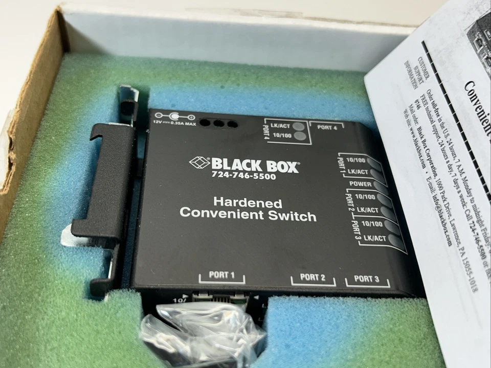 BLACK BOX LBH240A 724-746-5500 HARDENED 10/100 MBPS EDGE SWITCH - Image 4 of 4