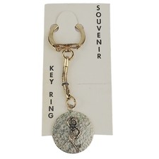 Vintage Gold Tone Mermaid Key Chain Keyring