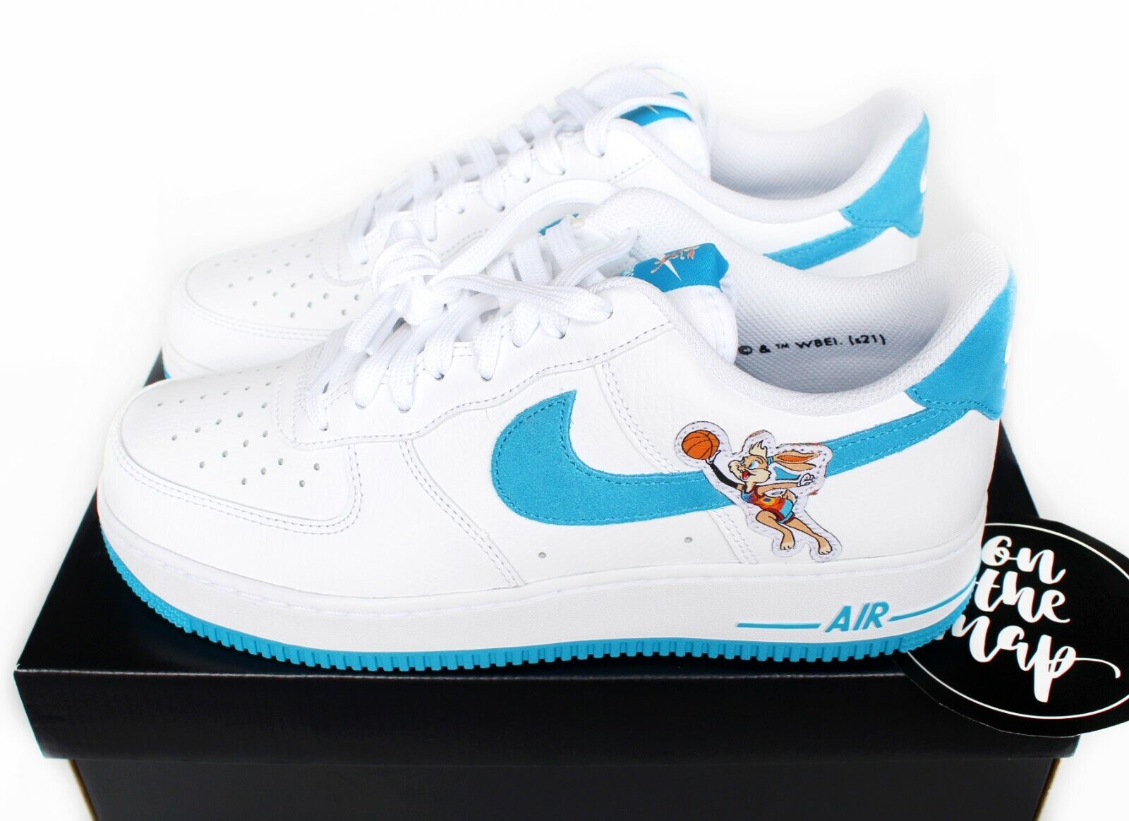 Nike Air Force 1 AF1 Space Jam 2 Hare White Blue UK 4 5 6 7 8 9 10
