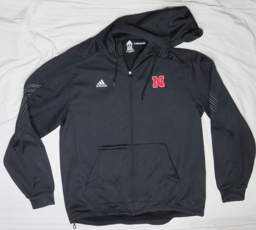 adidas NEBRASKA CORNHUSKERS MENS XL CLIMAWARM FULL ZIP HOODED SWEATSHIRT JACKET