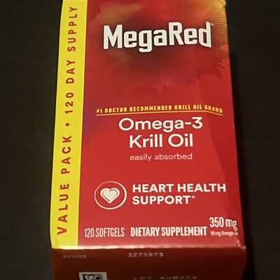 Schiff MegaRed Omega-3 Krill Oil - 120 Softgels 350mg   Exp 8/2025 *Value Pack