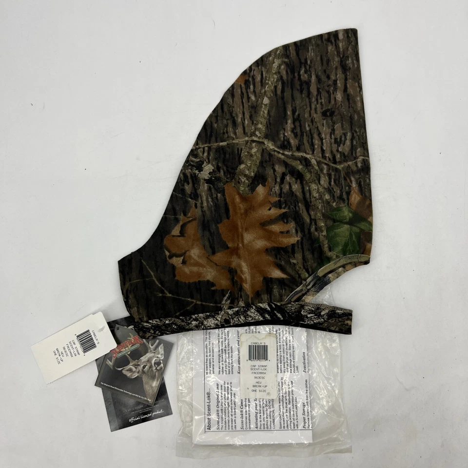 Vintage Cabelas Cap Strap Face Mask Mens OSFA Camo Hunting Scentlok Made USA - Image 2 of 4