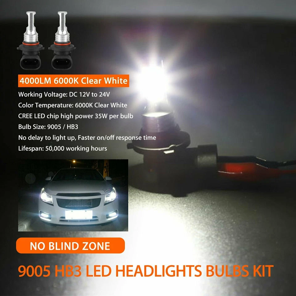 6x Combo H11 9005 LED Headlight Bulb High Low Beam 9145 9140 Fog Light Kit 6000K - Image 4 of 4
