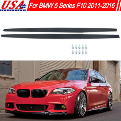 For BMW F10 535i 2011-16 Performance Side Skirts Extension Lip Carbon Fiber Look