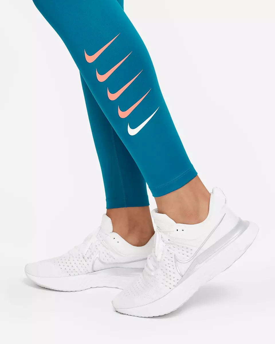 Nike Swoosh Run 7/8 Running Leggings DJ0934-301 TEAL (Size X-SMALL