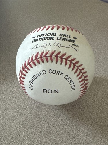 Hank Aaron Signed Baseball Center Sweet Spot Auto Blue Rawlings 1990s Braves PSA - Picture 7 of 8