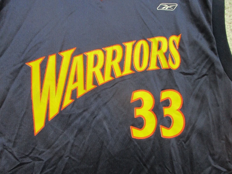 Camiseta Vintage Reebok Golden State Warriors Extra Grande Azul #33 Jamison Masculina Extra Grande - Imagem 3 de 4