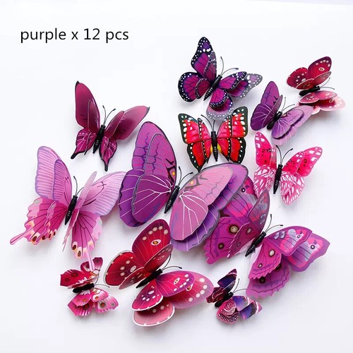 12PCS 3D DIY Wall Decal Stickers Butterfly Home Room Art Decor Decorations AU - Picture 4 of 8