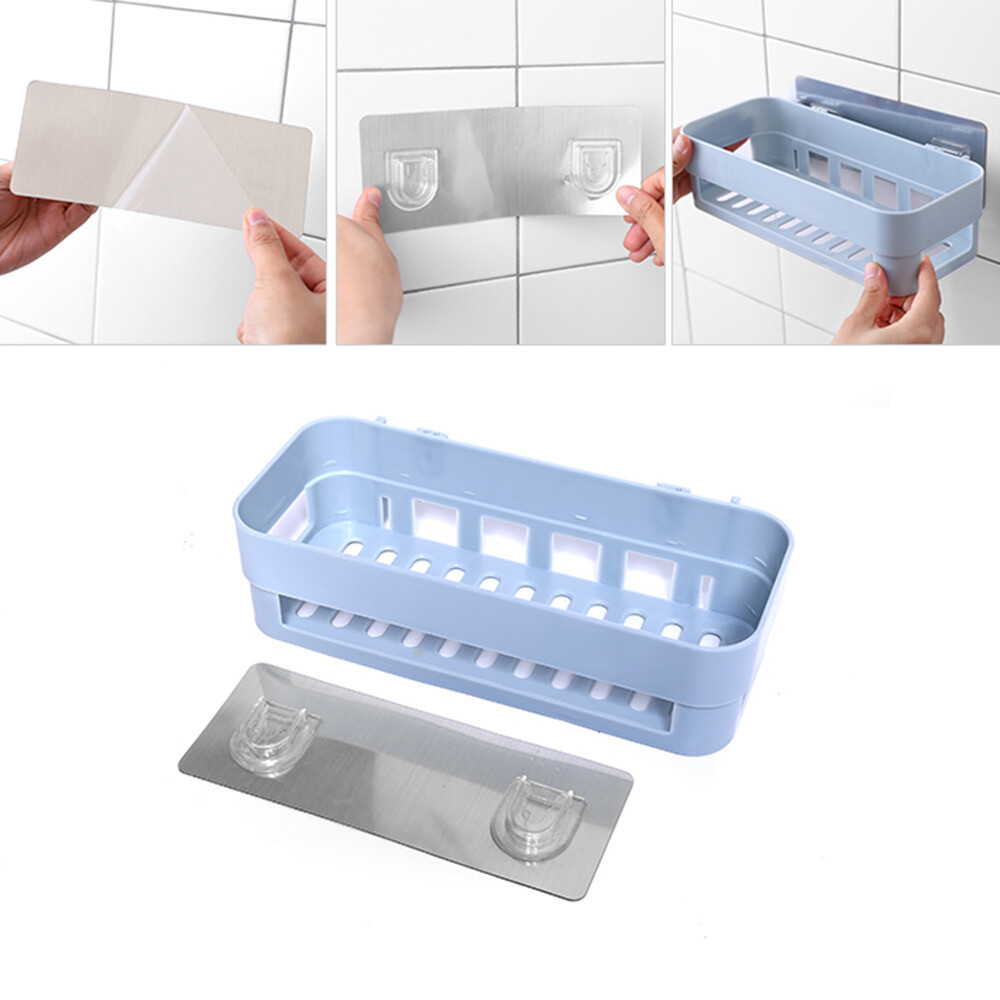 Praktischer Saug-Badezimmerregal – Eck-Organizer Für Dusche & Wand, 1‑stufig, PP-Kunststoff, Farbig Sortiert