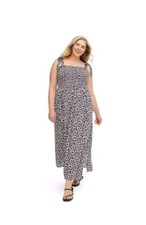 Diane Von Furstenberg Target Size XXL Smocked Tie Strap Neutral Poppy Midi Dress