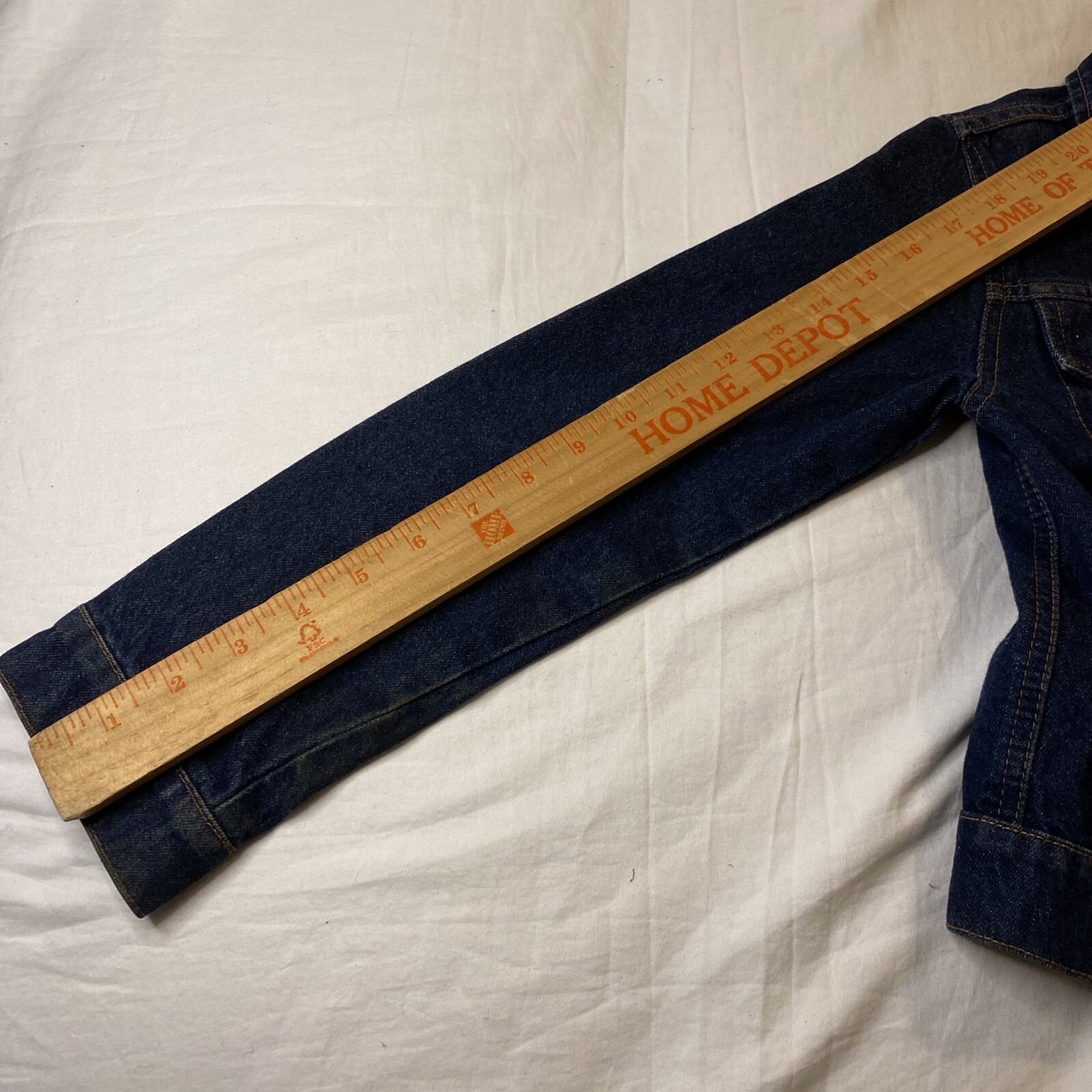 Youth Jean Jacket Girls 7/8 M Dark Wash Flower Detail Buttons Jona Mitchell image 8