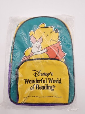 Vintage Disney's Winnie Pooh & Piglet Small Backpack Book Bag New