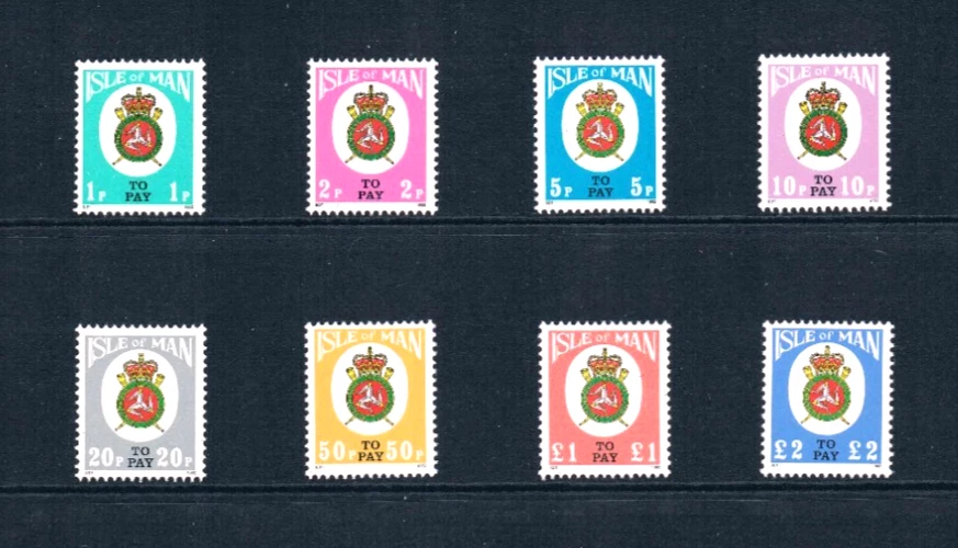 $4.00 Scott Value - 1982 ISLE OF MAN GB UK Arms definitives, dues CV MNH NH UMM - Image 3 of 4