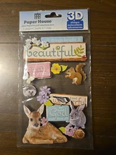 Paper House BEAUTIFUL NATURE CRITTERS Scrapbooking Stickers 