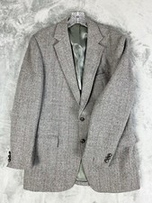 Vintage Herringbone Tweed Blazer Suit Jacket Mens 40-42 Size Preppy Old Money