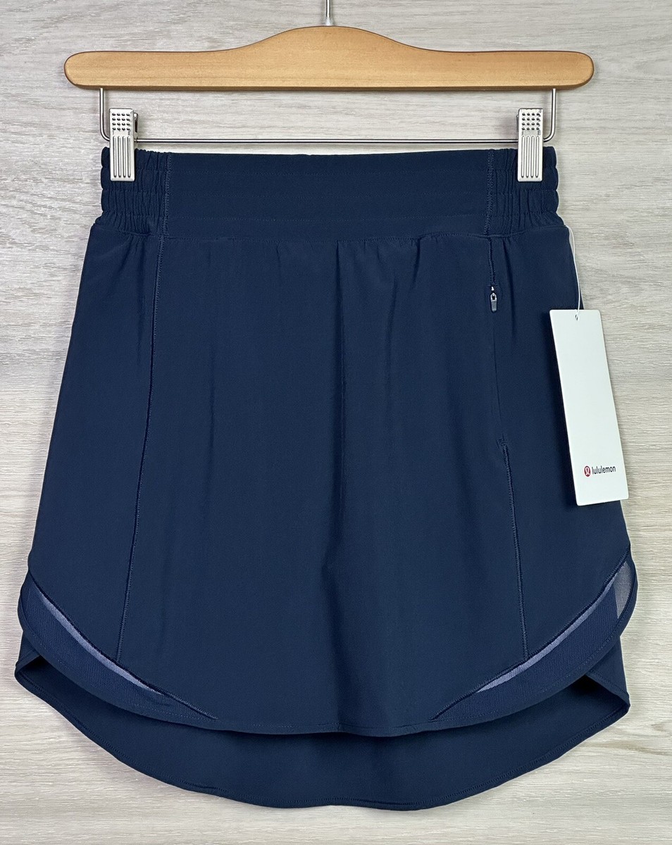 新品 ルルレモン Hotty Hot HR Skirt *Long （サイズ4） Lululemon Hotty Hot HR Skirt *Long Size 4 True Navy TRNV